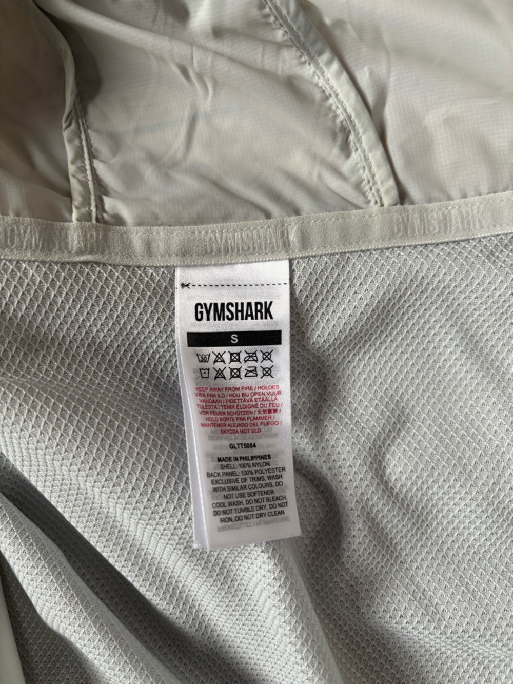 Gymshark Women’s Light Gray Hooded Windbreak Jacket. - Picture 4 of 5